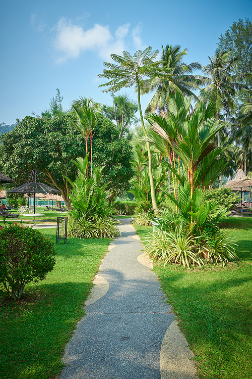 Garden view of Penang famous Bayview Hotel. One of the popular hotels in Penang