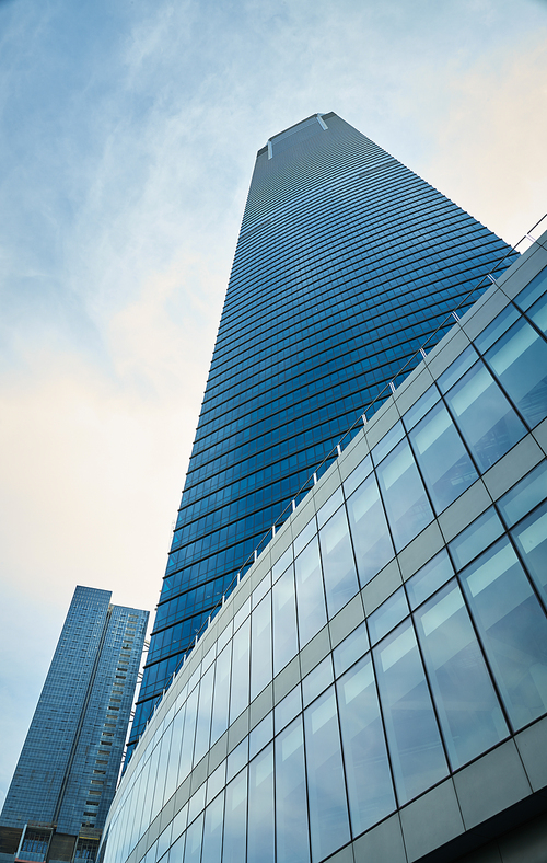 Low angle view of skyscrapers in Kuala Lumpur, Malaysia.