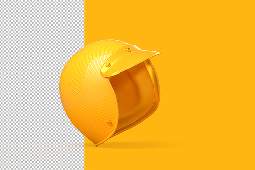 Yellow motorbike helmet