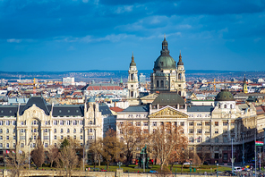 Budapest cityscape from Gellert Hill. Hungary.