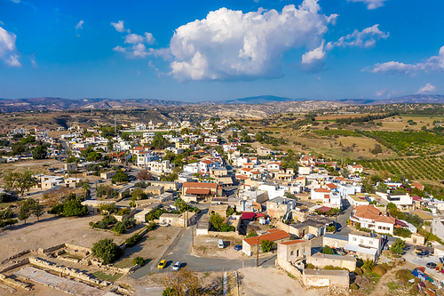 Elevated view of Kouklia village. Paphos District, Cyprus