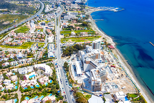 East part of Limassol, Cyprus, bird's eye view