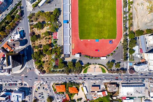 Lanitio stadium and nearby streets, Limassol, Cyprus