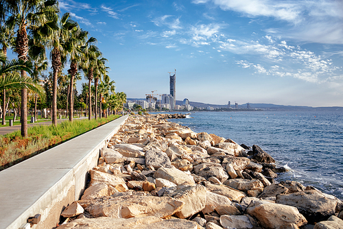 View of Limassol seaside park. Cyprus