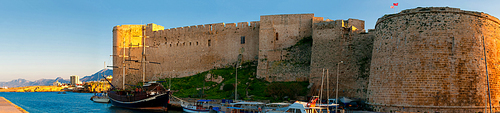 Medieval Castle and old harbour. Kyrenia, Cyprus.