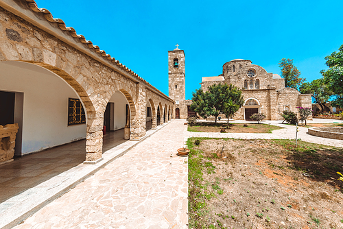 Courtyard of Saint Barnabas Monastery. Famagusta District, Cyprus