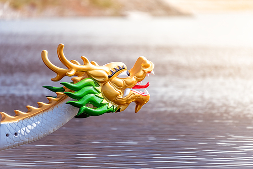 Decorated figurehead of dragon boat