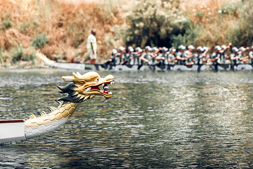 Close-up of a Dragon Boat head during Traditional Dragon Boat Racings