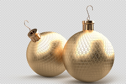 Pair of decorative Christmas balls. 3D Rendering