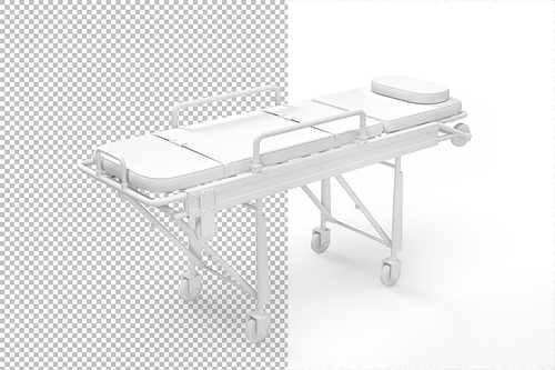 Medical gurney on white background. 3D illustration