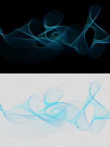 Abstract blue wave on dark background