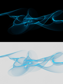 Abstract blue wave on dark background. Digital illustration