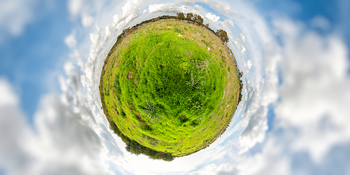 Little green planet. 360 degree panorama