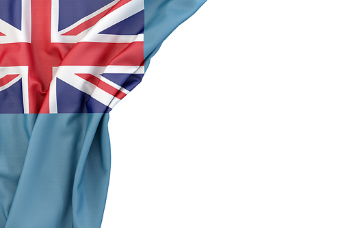 Flag of Tuvalu in the corner on white background. Isolated, contains clipping path