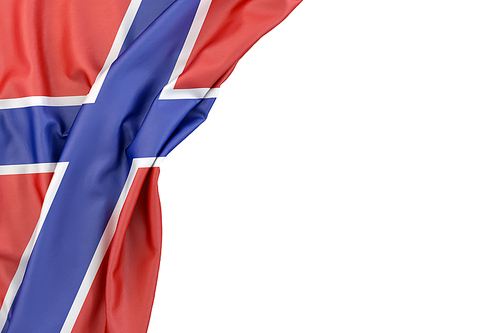 Flag of Novorossiya in the corner on white background. Isolated, contains clipping path
