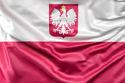 Flag of Poland with coat of arms