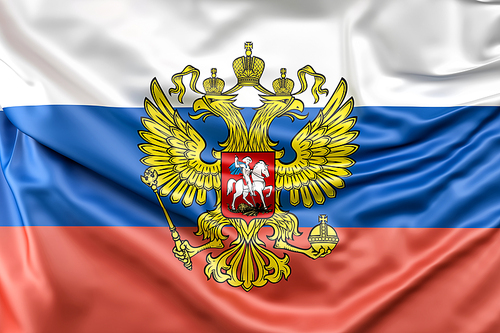 Flag of Russia with coat of arms