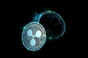 Glowing Ripple (XRP) coin