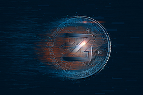 Digital ZCoin coin. Cryptocurrency concept