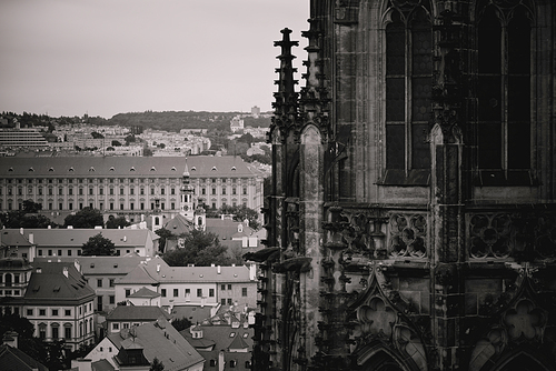 St. Vitus Cathedral and Old Town Cityscape. Prague, Czech Republic