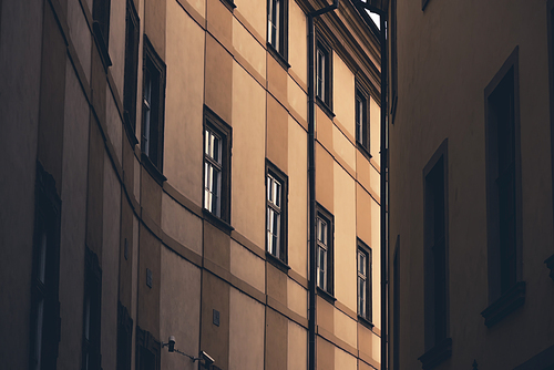 Building Facade. Architectural Background. Somewhere in Prague