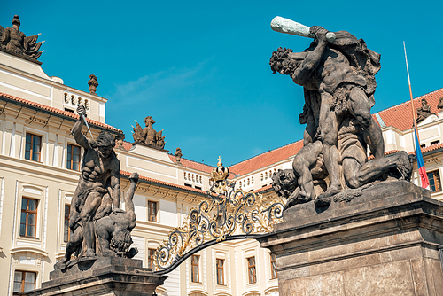 Wrestling Titans, also known as Fighting Giants and Giants' Gate, is a pair of outdoor sculptures leading to the first courtyard of Prague Castle