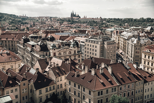 View of the rooftops around the old town square of Prague, Czech Republic