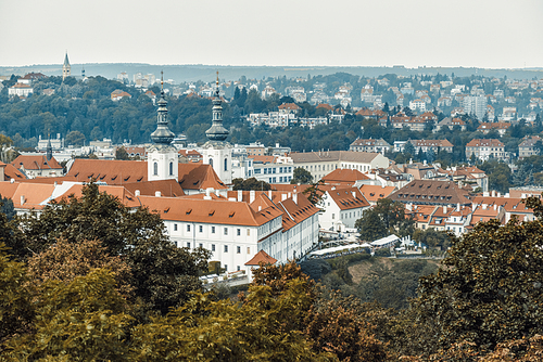 Elevated view of Strahov Monastery. Prague, Czech Republic