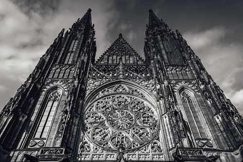 Saint Vitus Cathedral facade, Prague Castle, Czech Republic