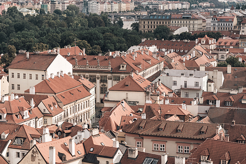 View over the rooftops of Prague. Czech Republic.