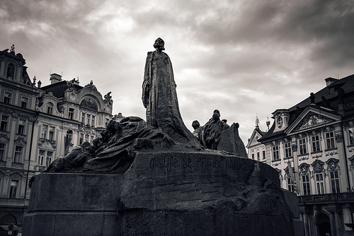 Jan Hus, the memorial in Old Town Square. Prague, Czech Republic