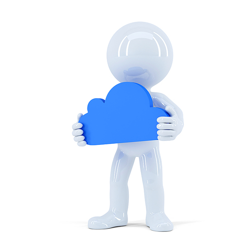 Cloud computing concept. Isolated. Contains clipping path