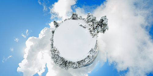 Troodos moiuntains. Snowy little planet. Cyprus