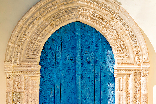 Old door of Panagia Eleousa Church in Kato Lefkara village. Larnaca District, Cyprus.