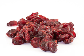 Dried cranberries isolated on white background