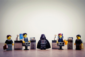 Vader in the office. Business metaphor. Illustrative editorial. July 15, 2021