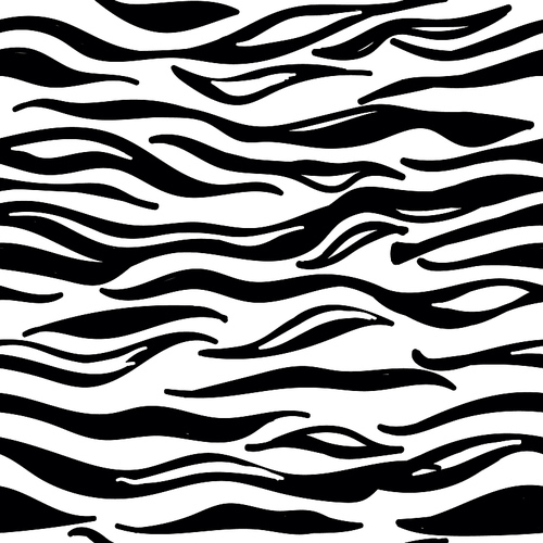 Seamless pattern with black tiger lion animal skin striped  texture fur on white background. Safari fauna vector illustration in flat style for textile fabric