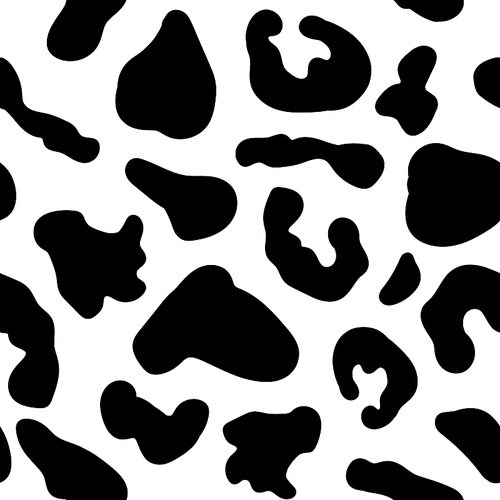 Seamless pattern with black jaguar leopard animal skin  texture fur on white background. Safari fauna vector illustration in flat style for textile fabric