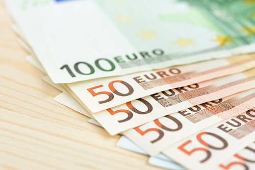 Money, Euro currency (EUR) bills