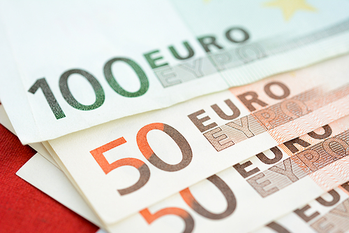 Money, Euro currency (EUR) bills