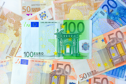 Money - Euro currency (EUR) bills as background