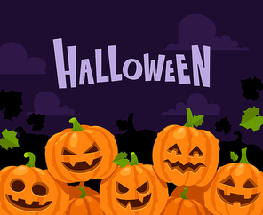 halloween pumpkin border. scary pumpkins in witch hat decoration frame, orange squash horror  decorations vegetables cartoon vector background illustration