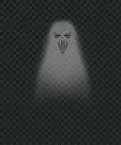 Realistic scary ghost. Isolated vector ghost and poltergeist, spirit spooky, soul gray evil transparent, vector illustration