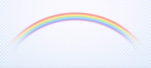 Realistic rainbow. Colorful rain sky rainbows colors and gay symbol. LGBT logo, after rain rainbow arch shape 3d isolated vector illustration