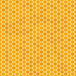 Orange seamless honey combs pattern. Honeycomb texture, hexagonal honeyed geometric bee wax comb grid cell texture, beeswax yellow organic product or fabric vector background