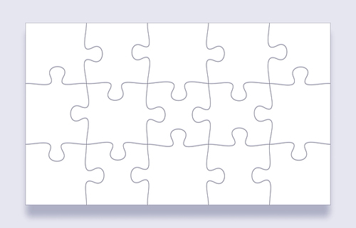 puzzle pieces grid. jigsaw tiles, mind puzzles piece and jigsaws details with shadow business presentation . thinking puzzle game, success mosaic solution vector template