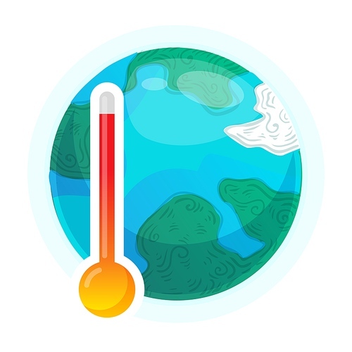 Global warming. vector concept. Earth weather, globe environmental heating, hot weather on planet, vector ecology problem illustration