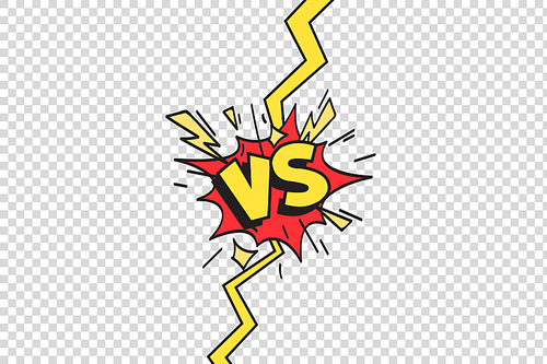 comics vs frame. vs lightning ray border, comic fighting duel and fight confrontation logo. vs battle challenge, sports team matches conflict isolated cartoon vector background