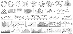 Line charts. vector set. Illustration business chart and graph, diagram presentation growth line and bar. Infographic arrow statistic
