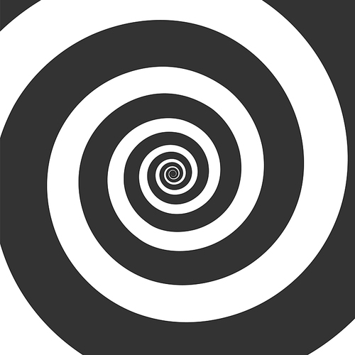 Hypnotic spiral. Hypnotic swirl circular, illustration circle effect psychedelic, rotation graphic optical stripe, hypnotherapy concentric rotating and swirling vector